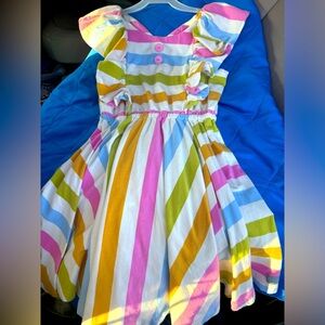 Eleanor Rose Multi-Stripe Size 8/10 stretch knit dress